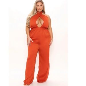 Plus size chiffon fashion nova jumpsuit